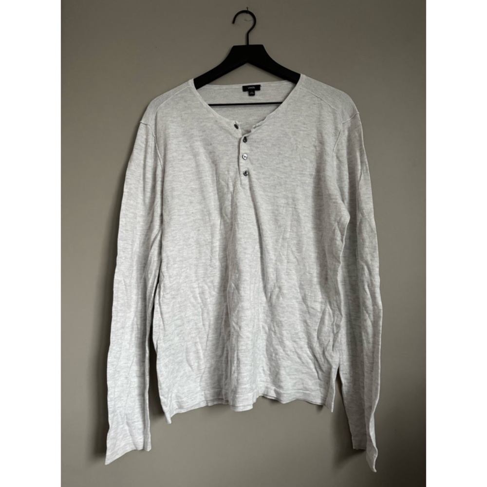 Vince Gray Long Sleeve Tee Casual Cotton